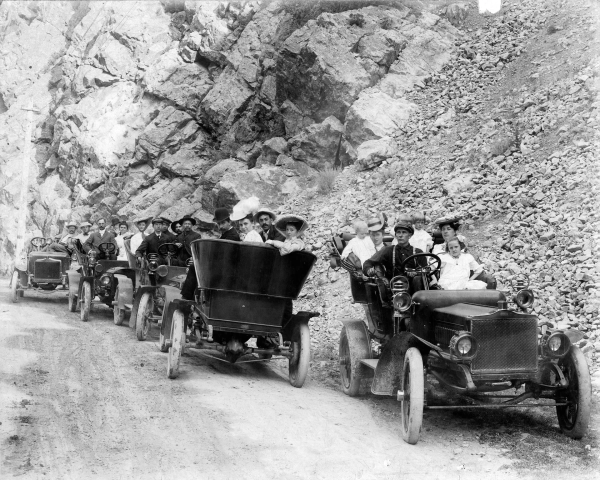 Theodore Roosevelt with the Brownings in the Ogden Canyon.